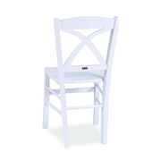 Chair in white beech wood with plywood seat 45x45xh.89 cm