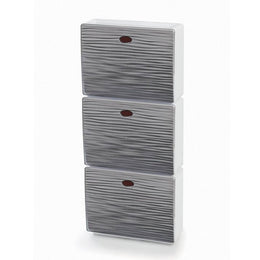 Modular shoe rack with flap doors Wave tris white 51x17x118 H cm Domop –  WebMarketPoint