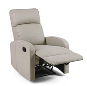 Iris faux leather manual reclining armchair in dove gray
