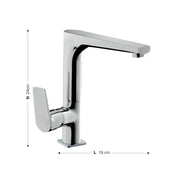 Kitchen sink mixer tap chrome finish h.24x19 cm