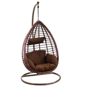 Polyarattan hanging rocking with cushion and support 90x70x200h cm