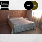 Bed a square and a half Poppy wrought iron black gold