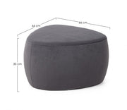Pouff Stone dark gray velvet effect