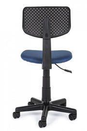 Office chair with blue adjustable wheels
