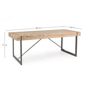 Garrett industrial urban table with wooden top
